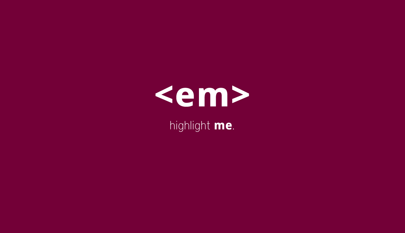 EM Tag in HTML